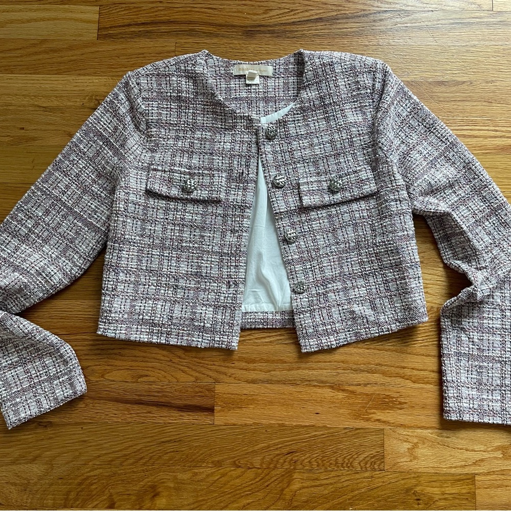 Pink and purple tweed jacket